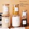 6-Piece Glass Storage Jars with Bamboo Lids & Pantry Labels for Kitchen
